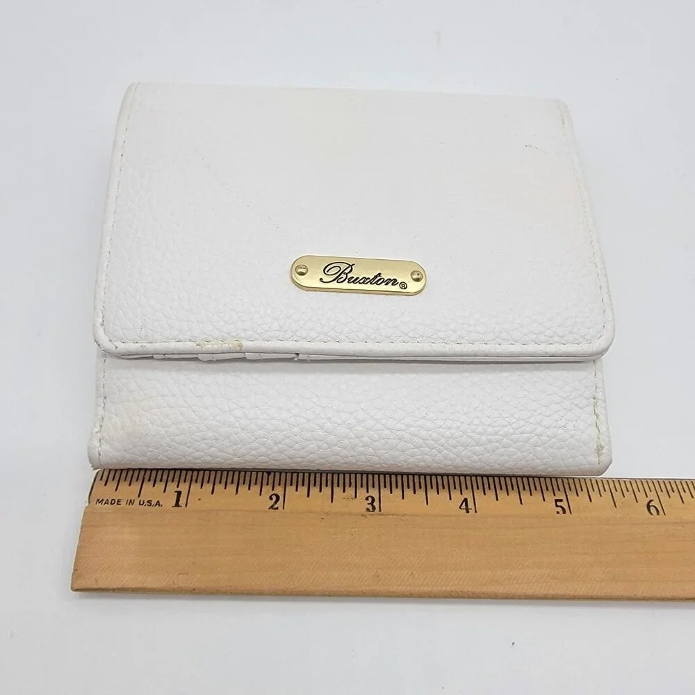Buxton Wallet White Marbled Faux Leather Trifold Wallet‎